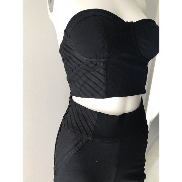 NWT Marciano Womens Roslyn Set 2 Pieces Black Crop Top 2 Pant 0 Jennifer Lopez - Picture 5 of 12